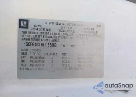 2008 Chevrolet Express Work Van z USA, uszkodzony, nr VIN 1GCFG15X781156060